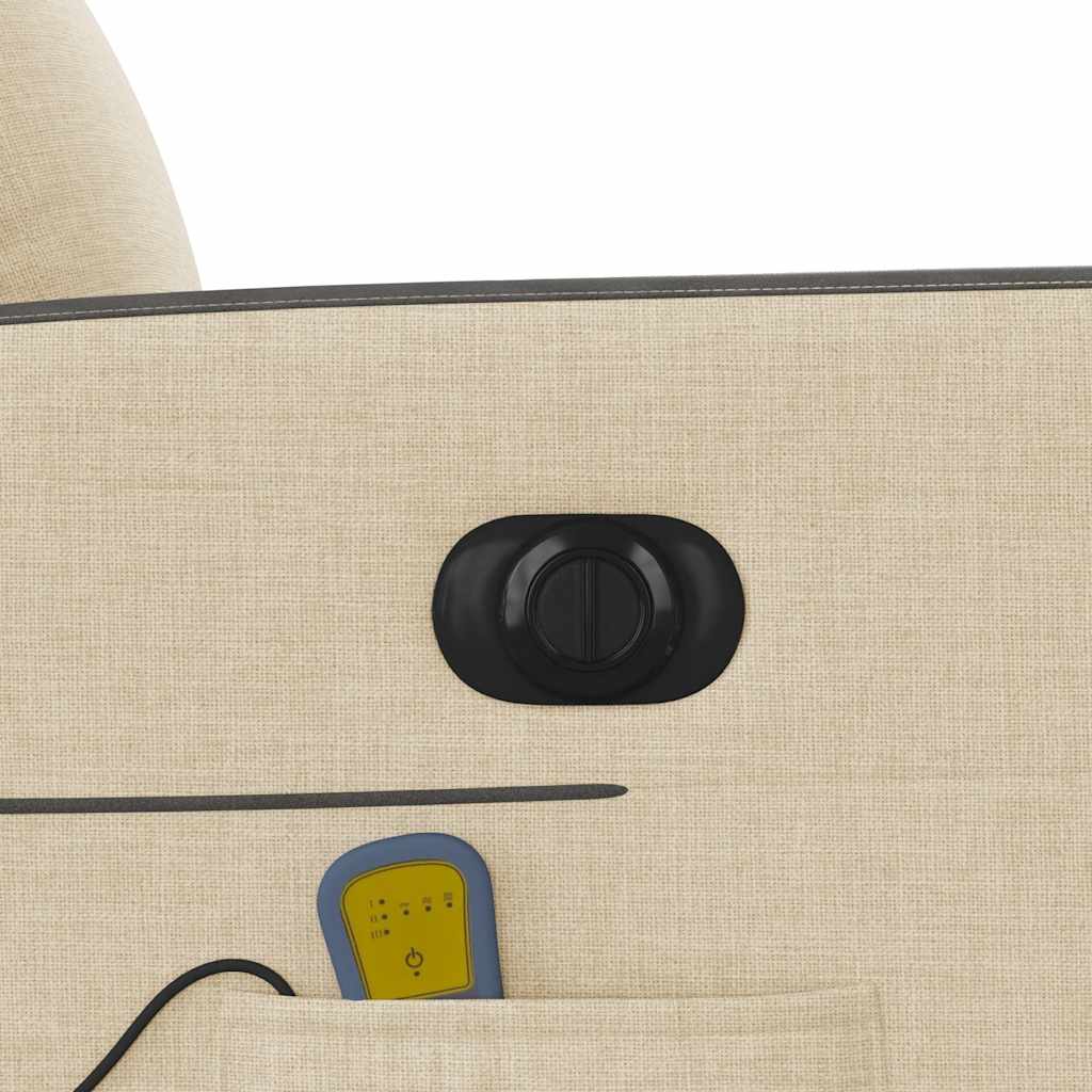 Poltrona de massagens reclinável elétrica tecido creme