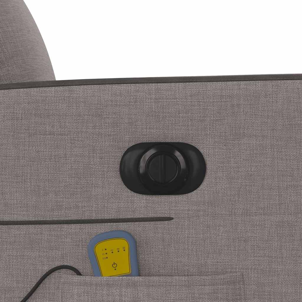 Poltrona reclinável massagens elétrica tecido cinza-acastanhado