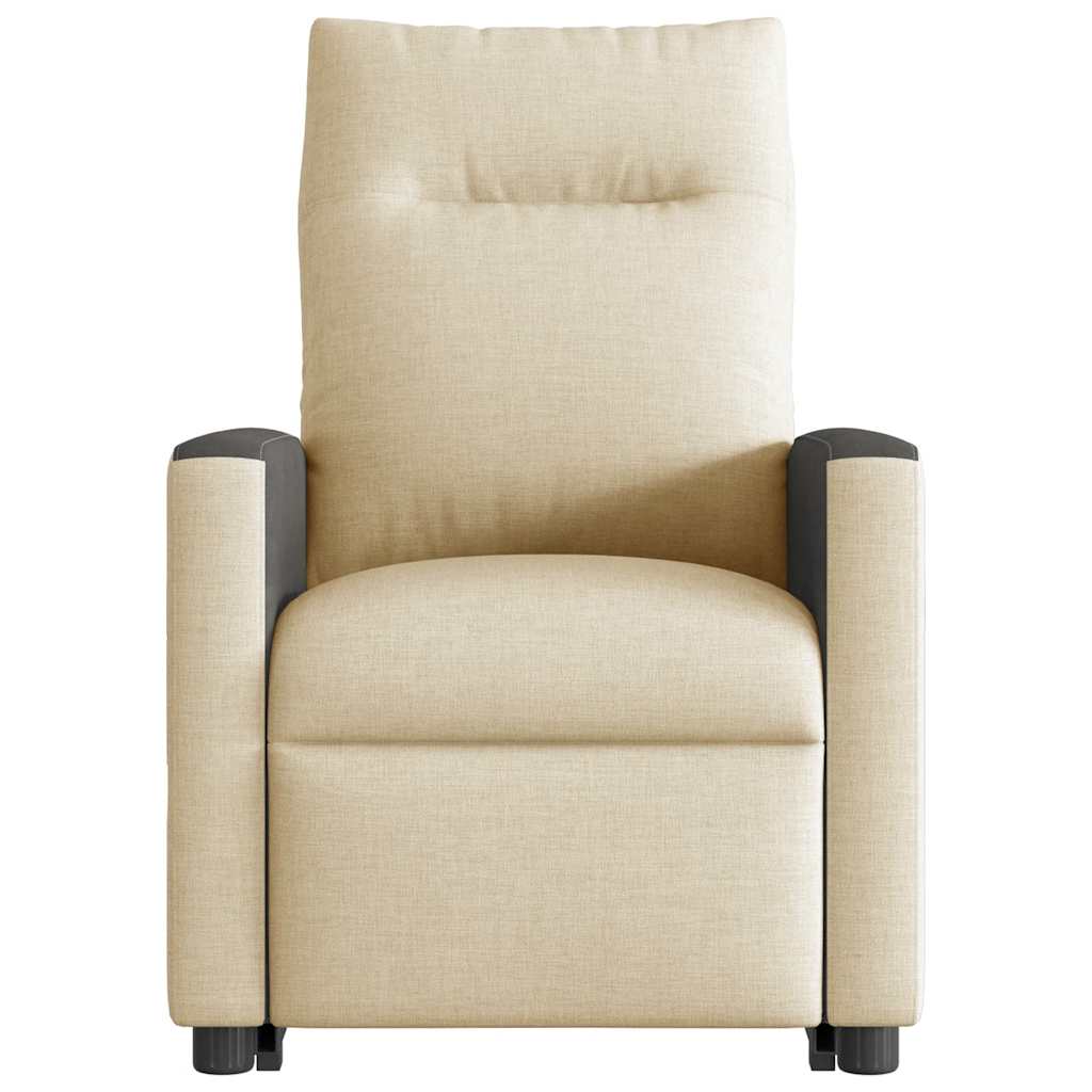 Poltrona reclinável elevatória tecido cor creme