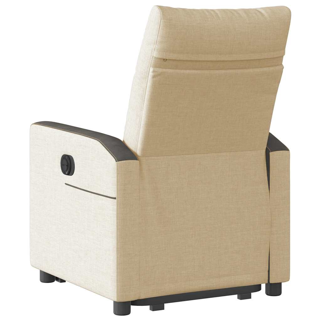Poltrona reclinável elevatória tecido cor creme