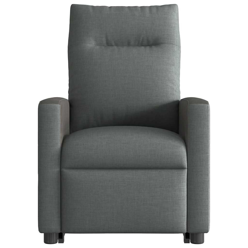 Poltrona elevatória de massagens tecido cinzento-escuro