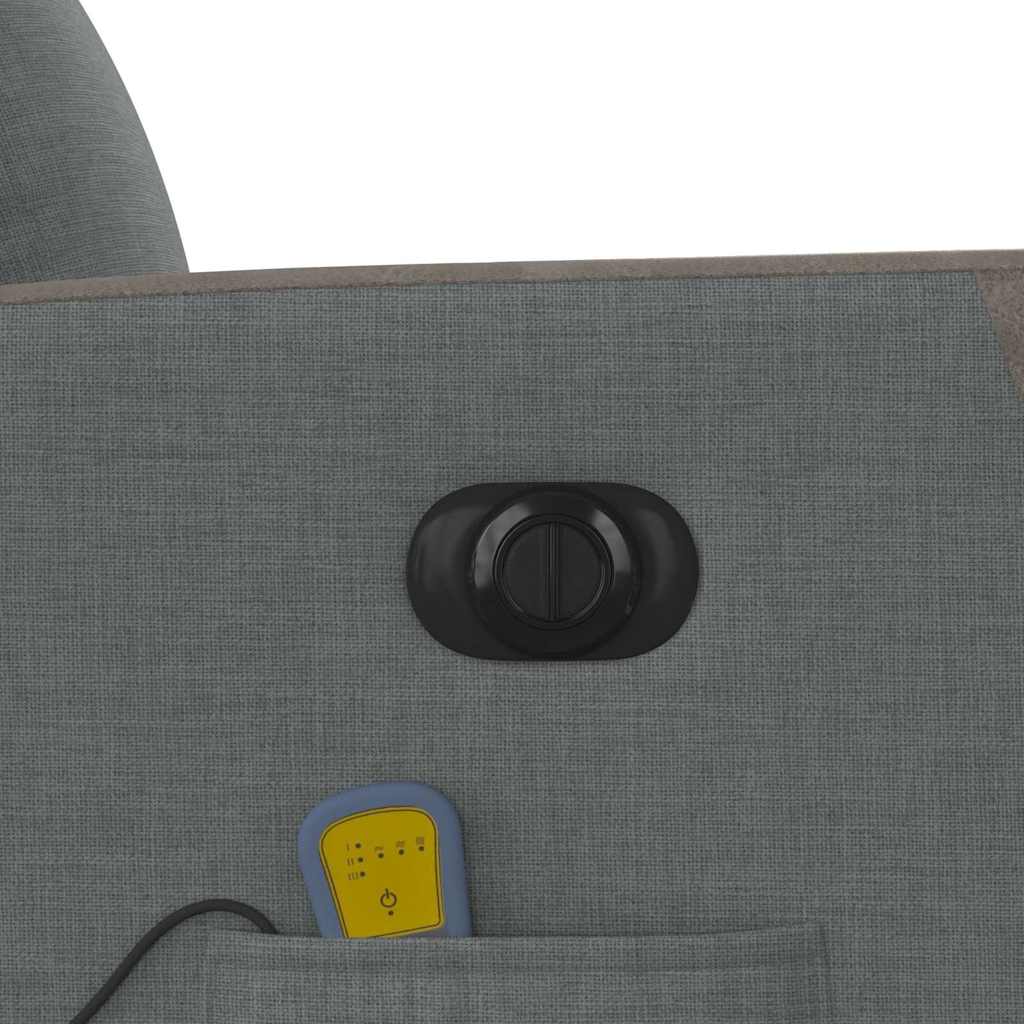 Poltrona reclinável de massagens elétrica tecido cinza-escuro