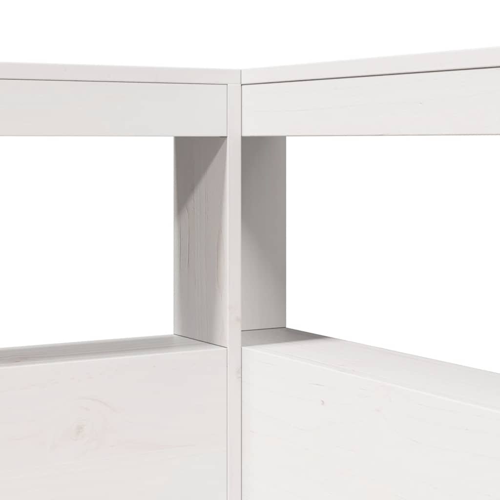 Cama com estante sem colchão 200x200 cm pinho maciço branco
