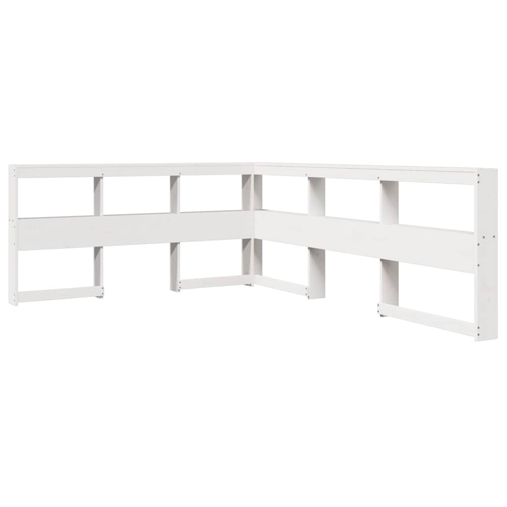Cama com estante sem colchão 120x190 cm pinho maciço branco