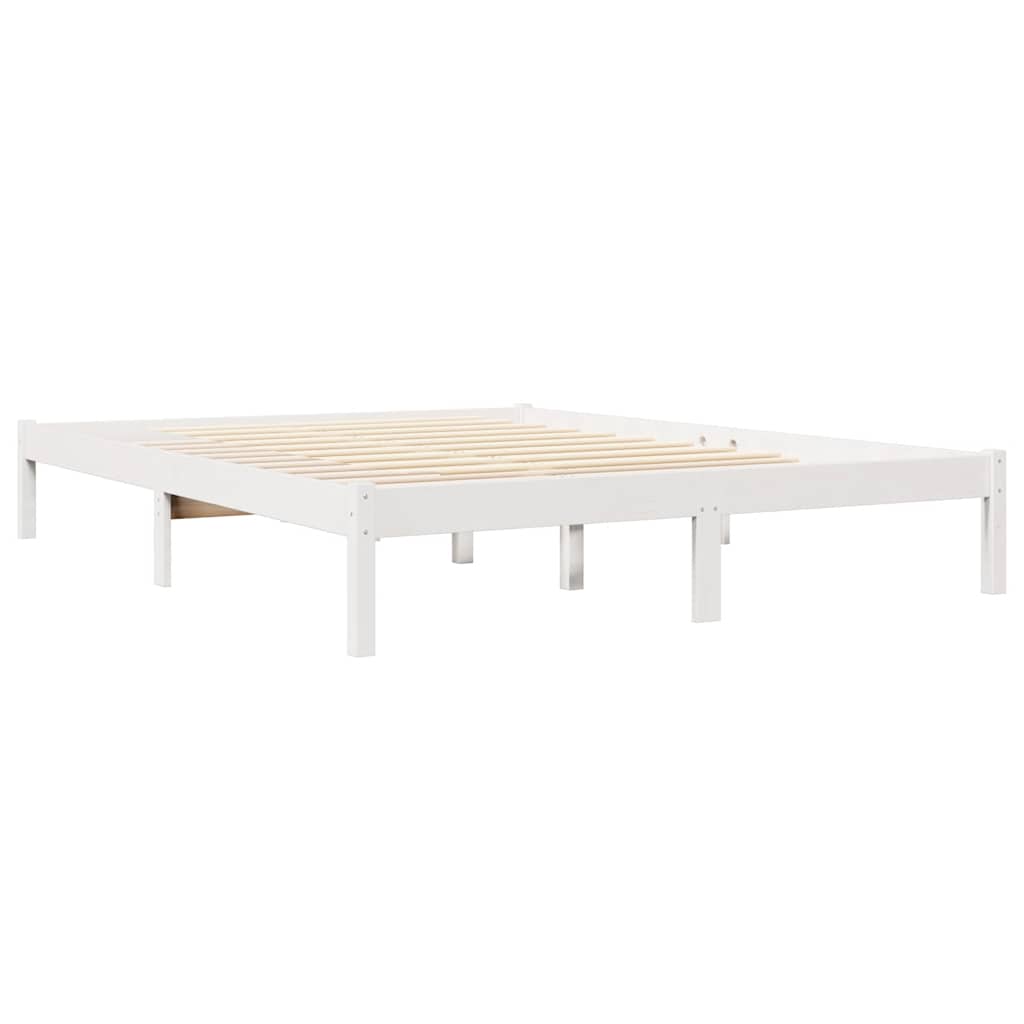 Cama com estante sem colchão 120x190 cm pinho maciço branco