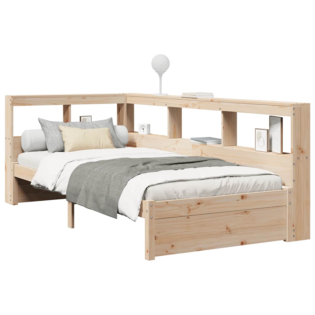 Cama com estante sem colchão 90x190 cm pinho maciço