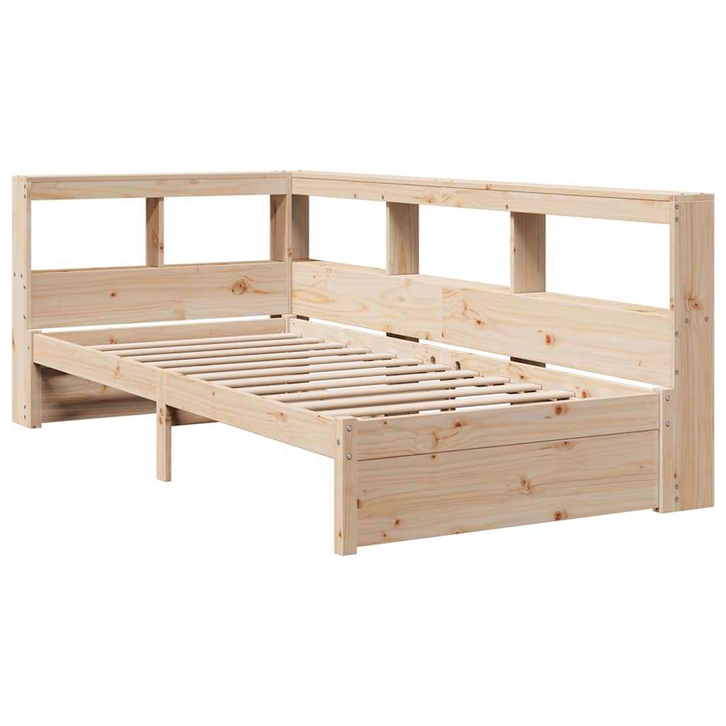 Cama com estante sem colchão 90x190 cm pinho maciço