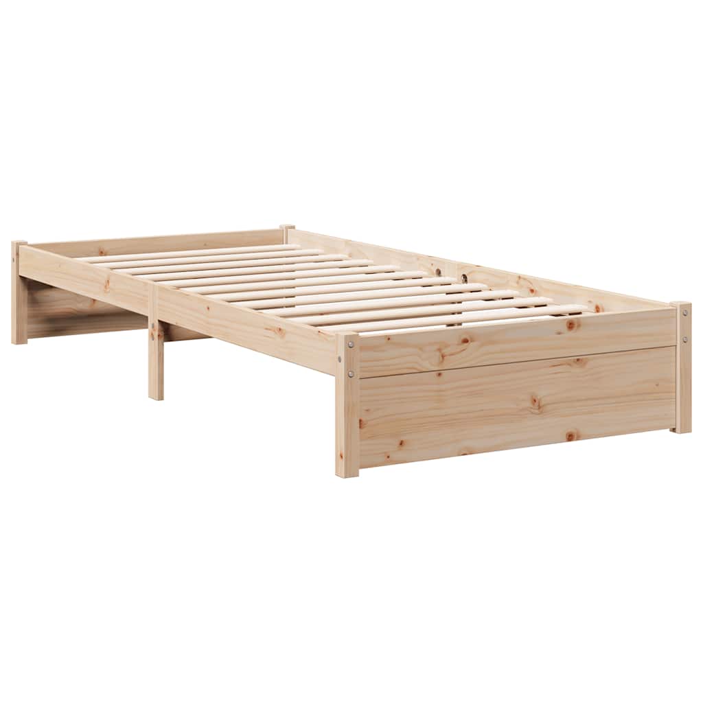 Cama com estante sem colchão 90x190 cm pinho maciço