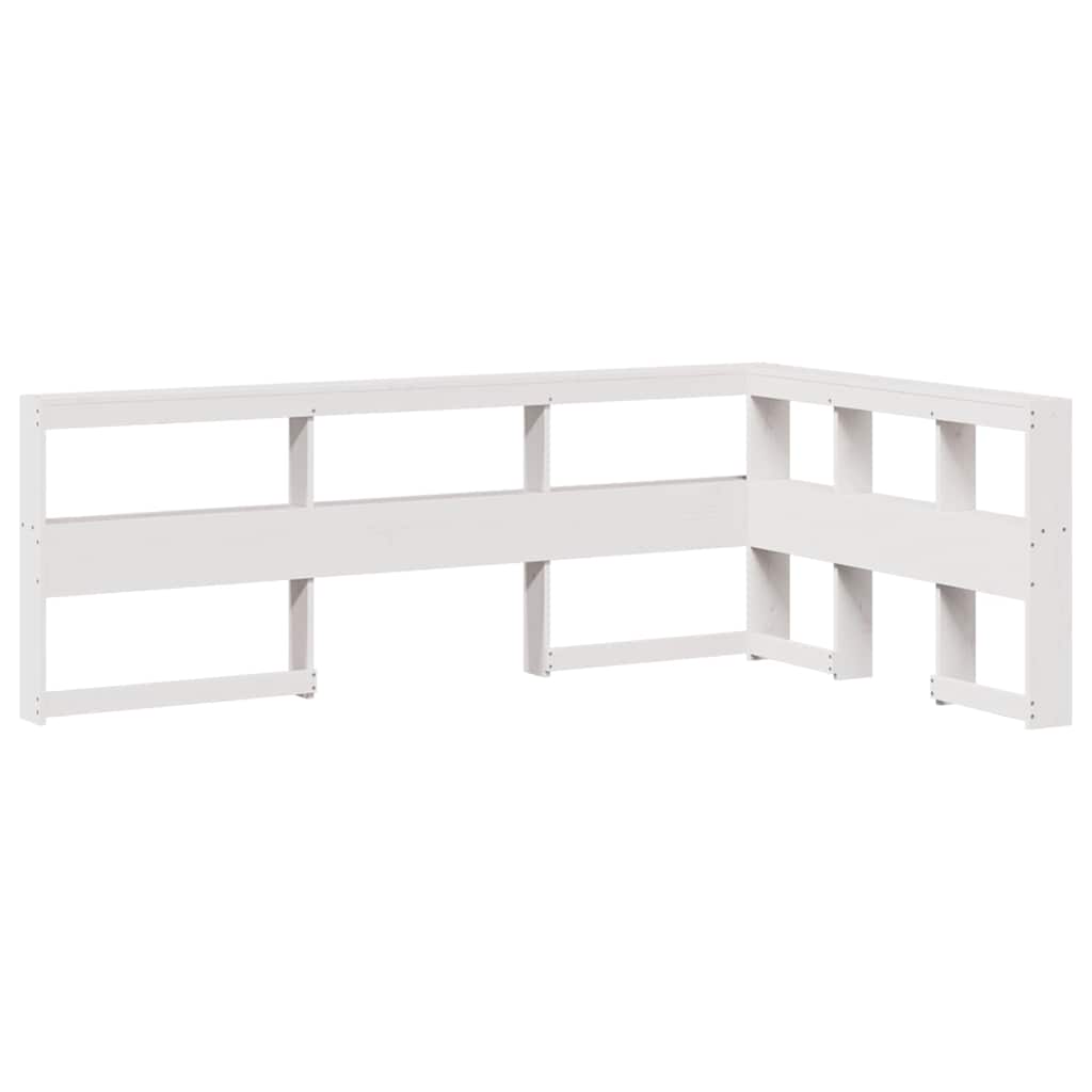 Cama com estante sem colchão 90x190 cm pinho maciço branco
