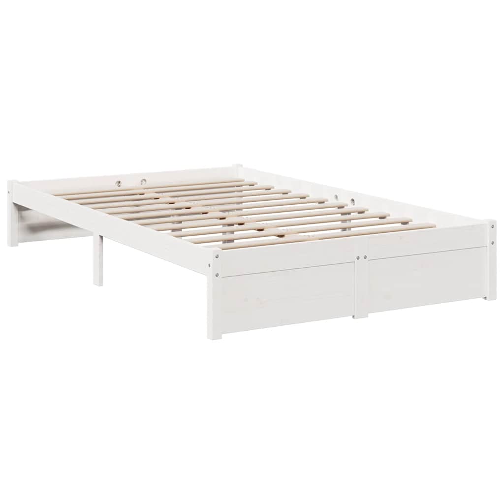 Cama com estante sem colchão 90x190 cm pinho maciço branco