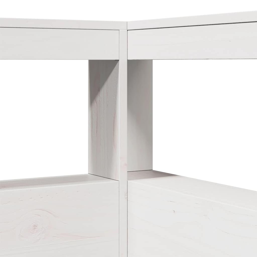 Cama com estante sem colchão 90x200 cm pinho maciço branco