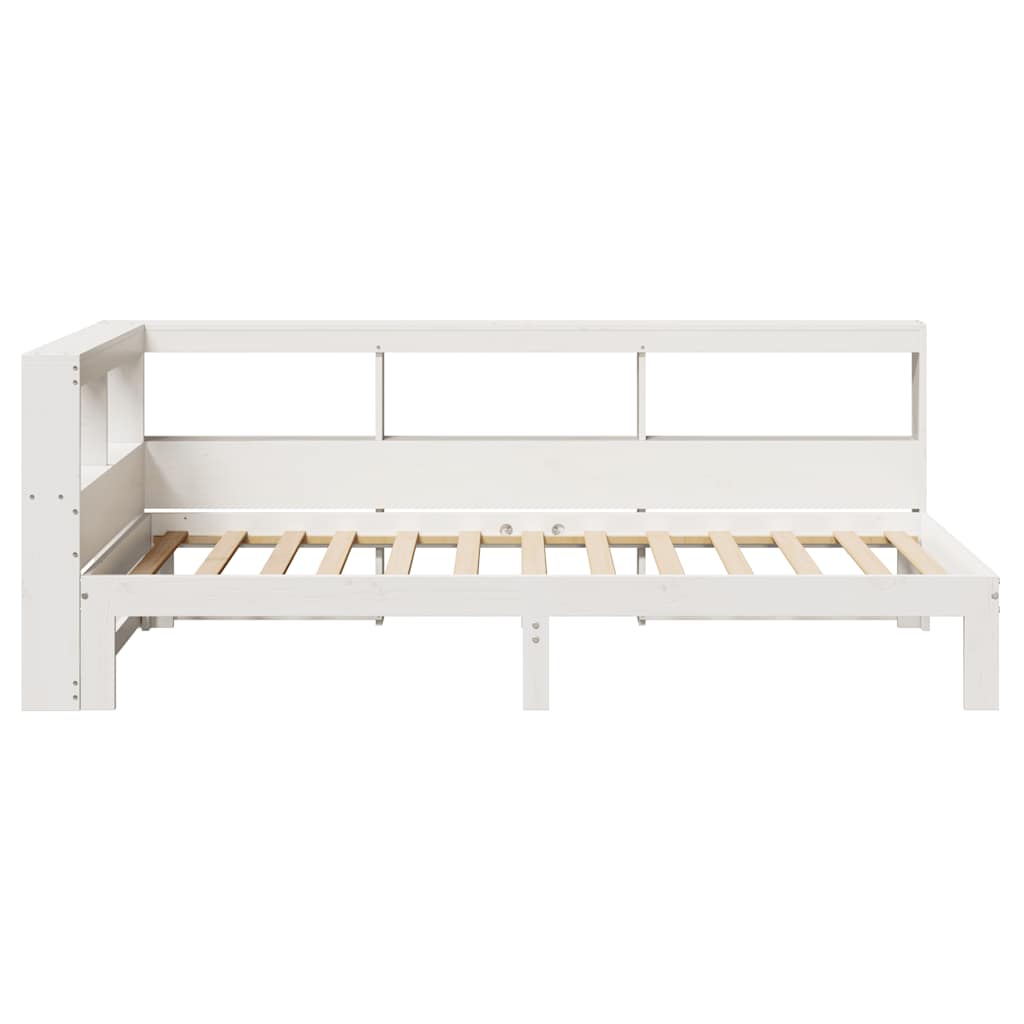 Cama com estante sem colchão 90x190 cm pinho maciço branco