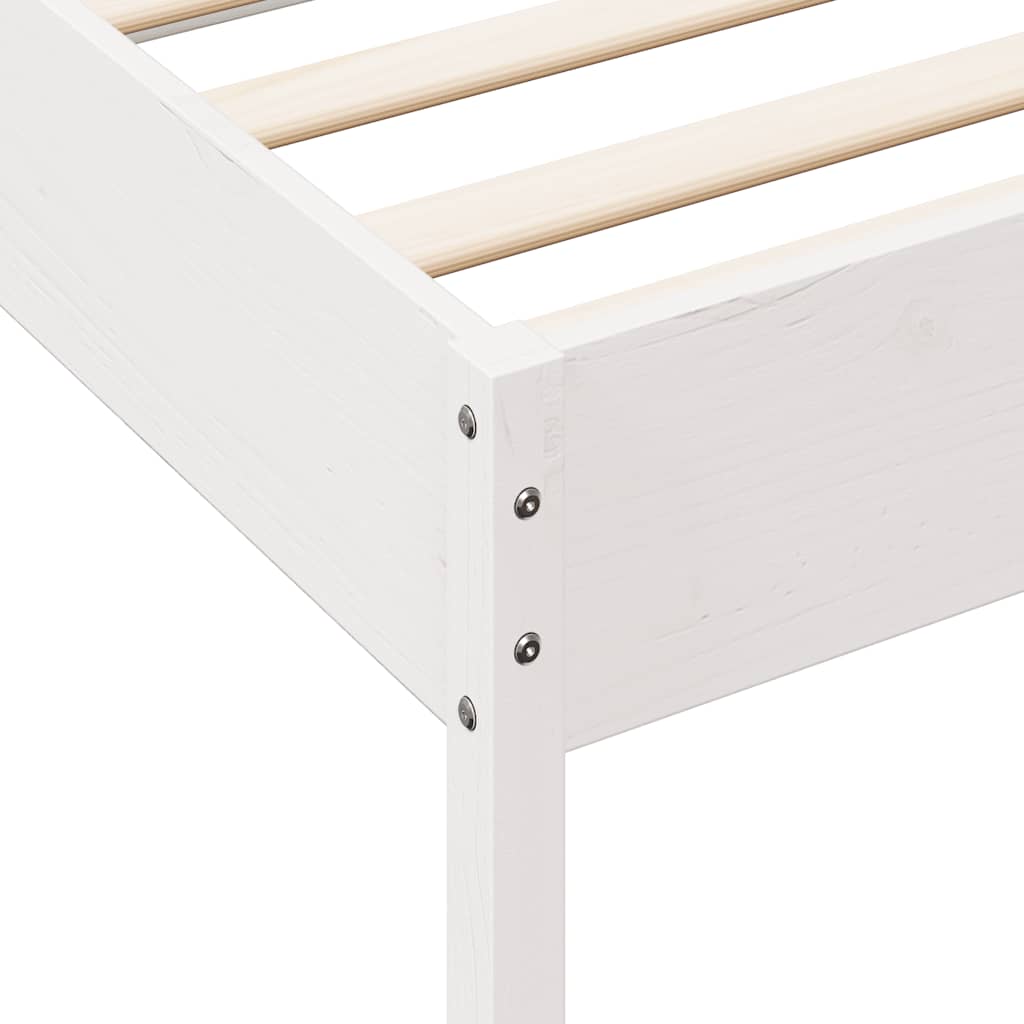 Cama com estante sem colchão 90x190 cm pinho maciço branco