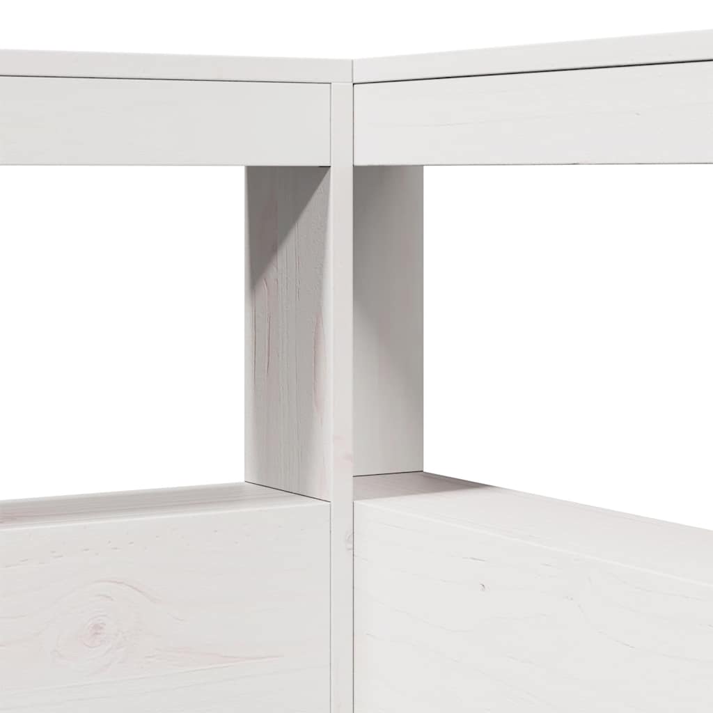 Cama com estante sem colchão 100x200 cm pinho maciço branco