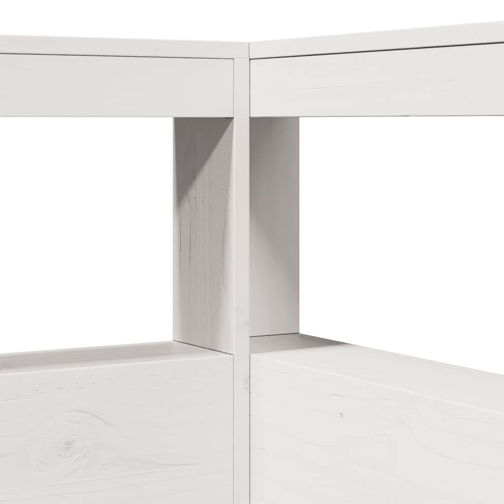 Cama com estante sem colchão 120x190 cm pinho maciço branco