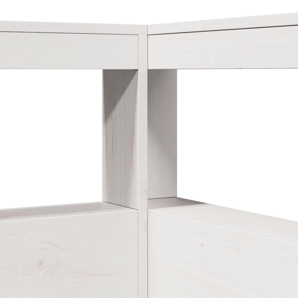 Cama com estante sem colchão 200x200 cm pinho maciço branco
