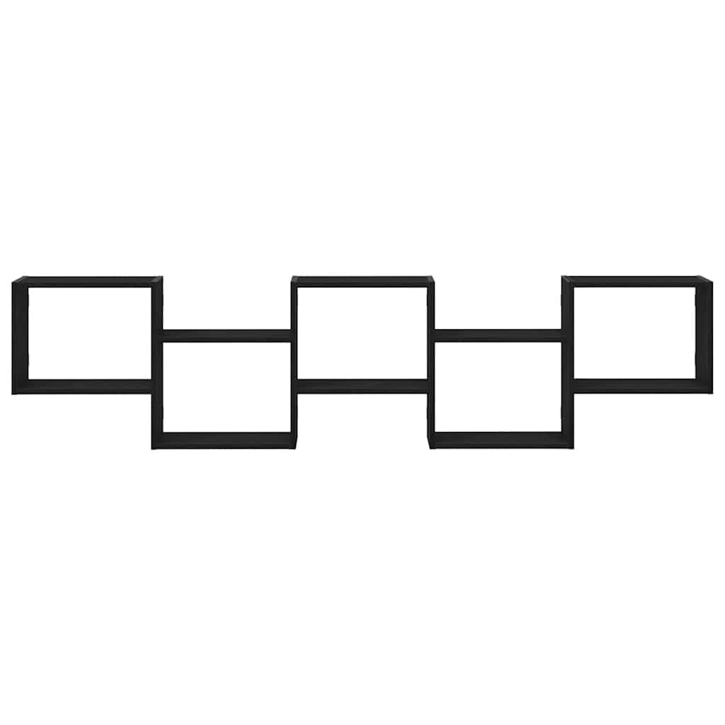 Estante parede cúbica 5 compartimentos derivados madeira preto