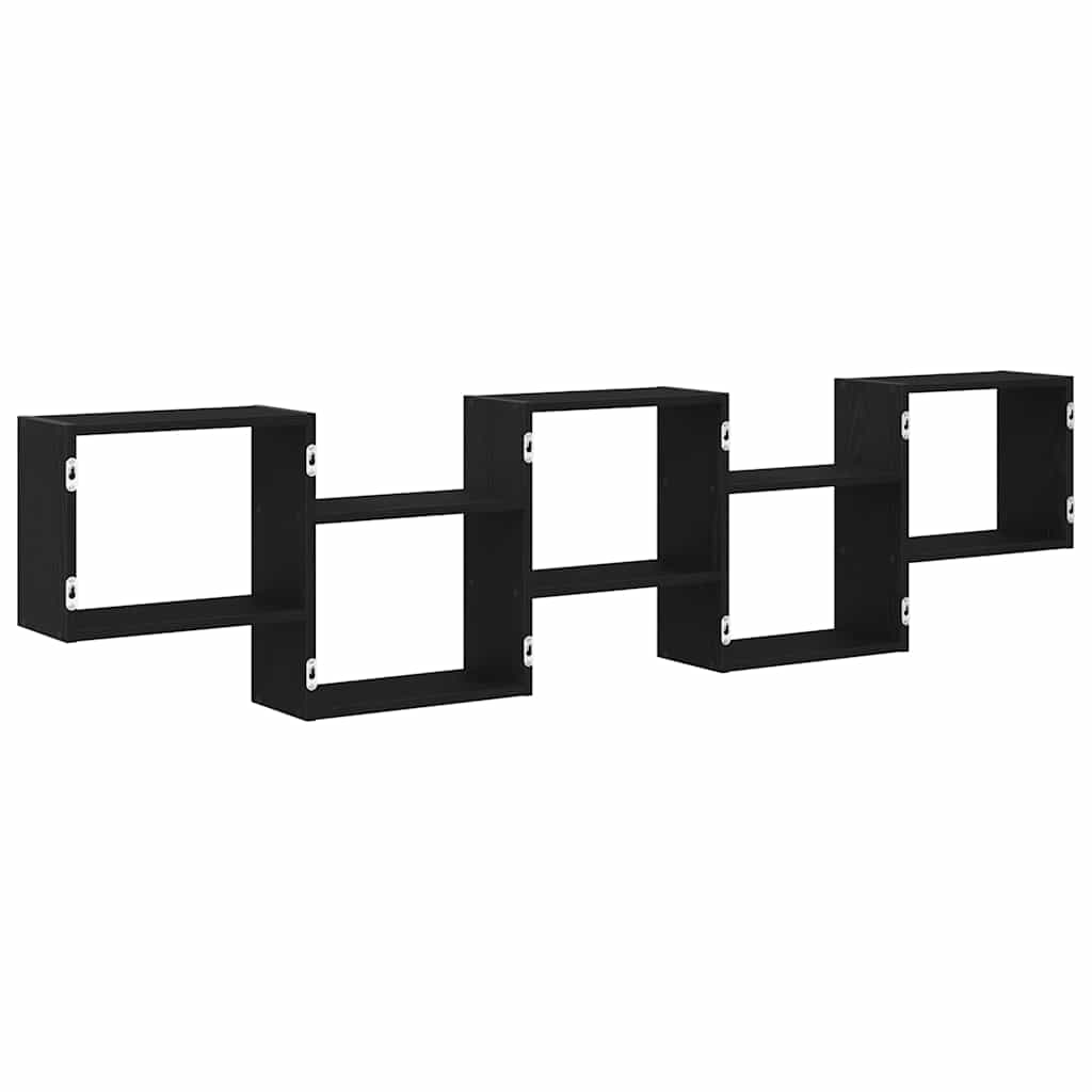 Estante parede cúbica 5 compartimentos derivados madeira preto