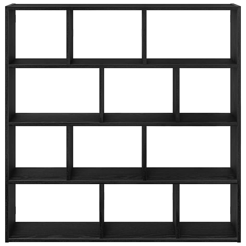 Estante parede cúbica 12 compartimentos derivados madeira preto