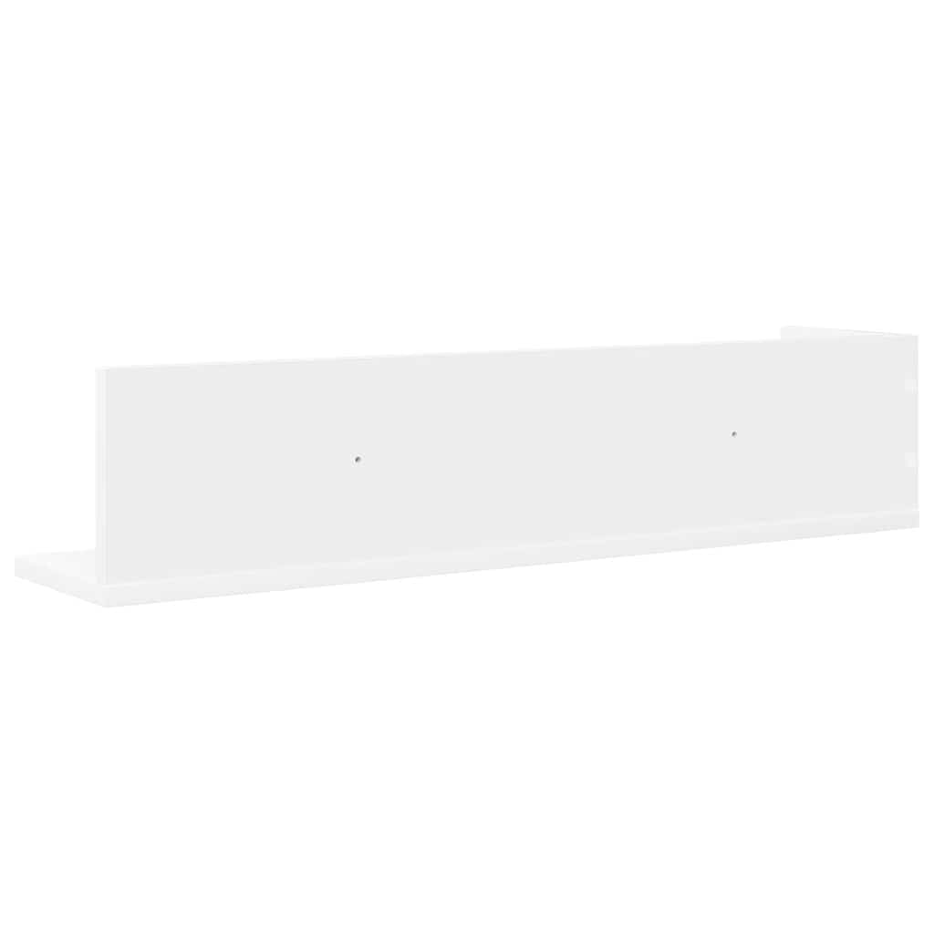Estantes de parede 2pcs 75x16,5x16,5cm derivados madeira branco