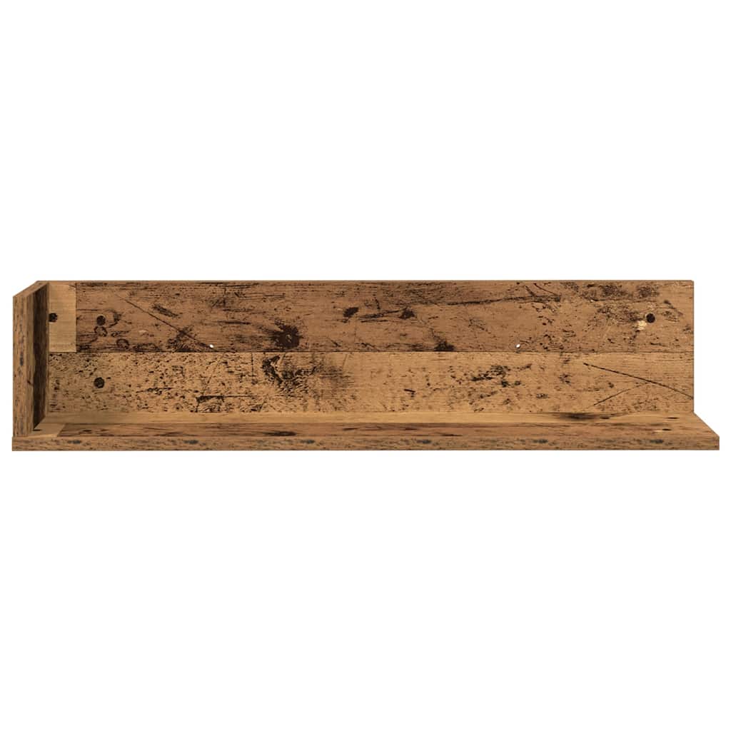 Prateleiras de parede 2 pcs derivados de madeira madeira velha