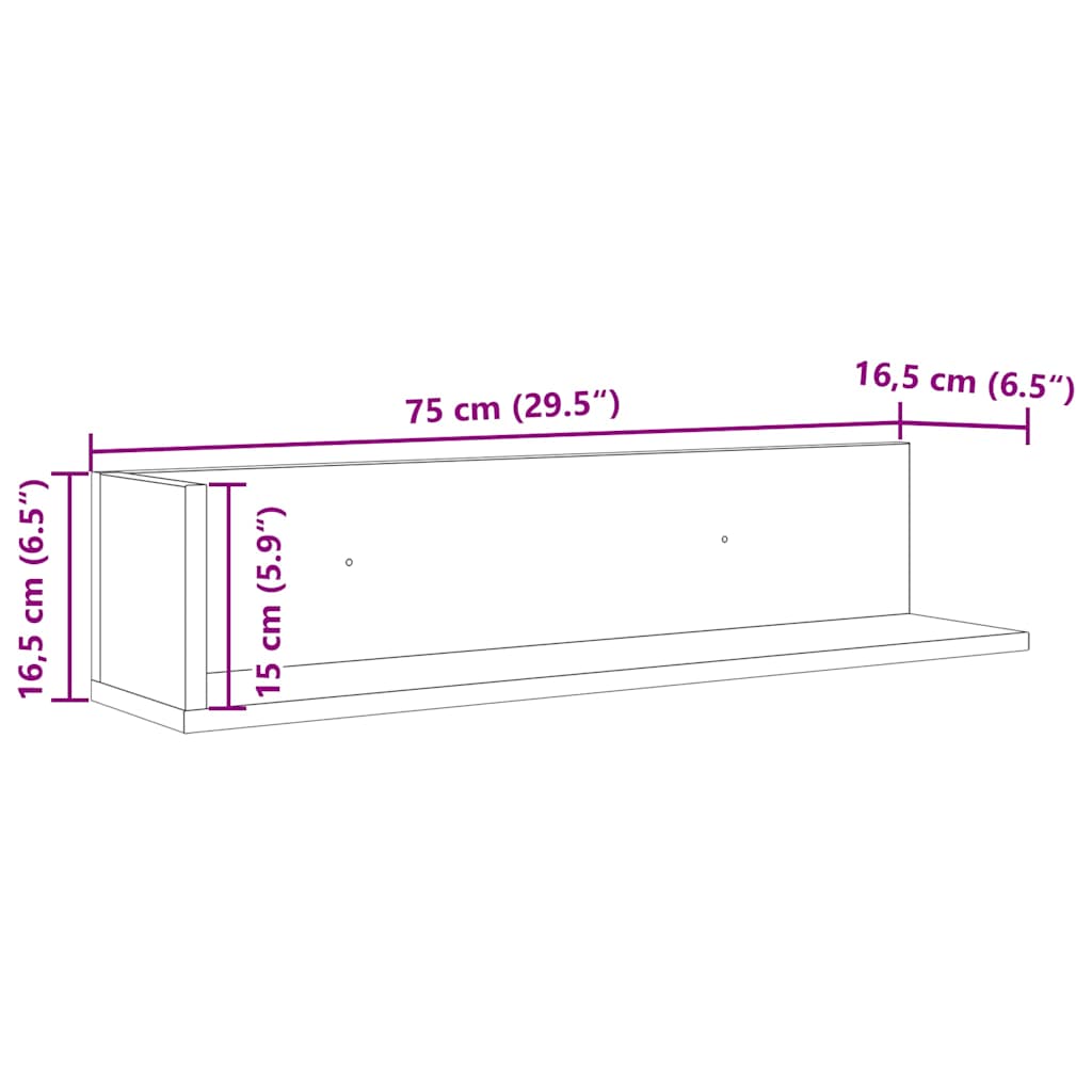 Prateleiras de parede 2 pcs derivados de madeira madeira velha