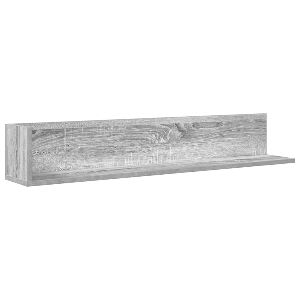 Prateleiras de parede 2pcs derivados de madeira cinzento sonoma