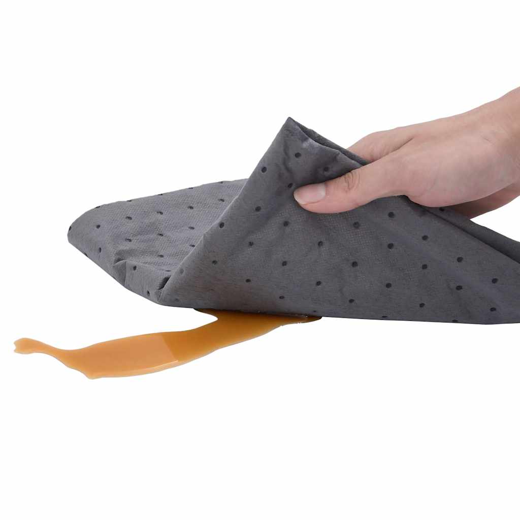 Almofadas absorventes de óleo 100 unid 40x50 cm cinzento