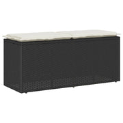 Banco de jardim com almofadão 110x40x44 cm vime PE preto