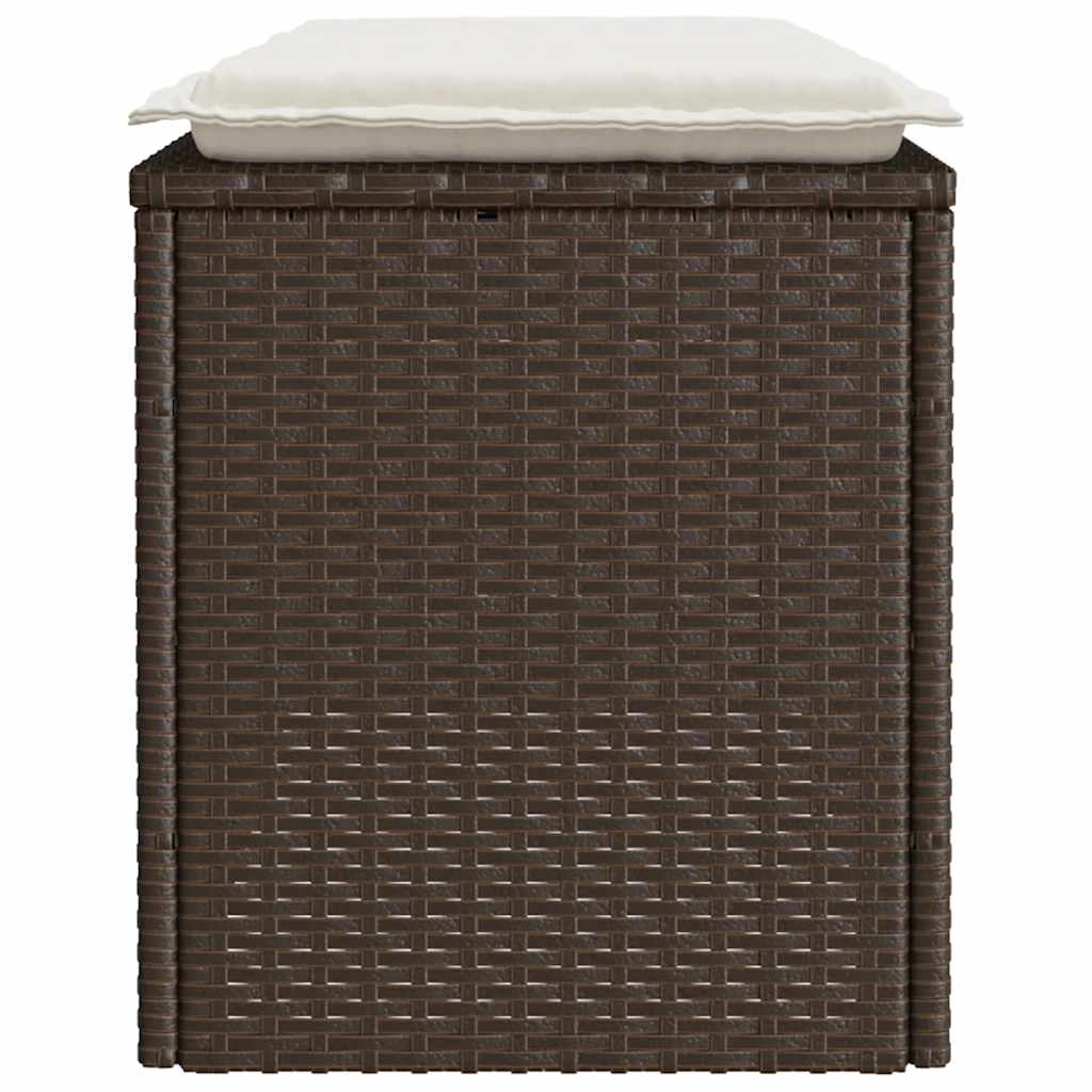 Banco de jardim com almofadão 110x40x44 cm vime PE castanha