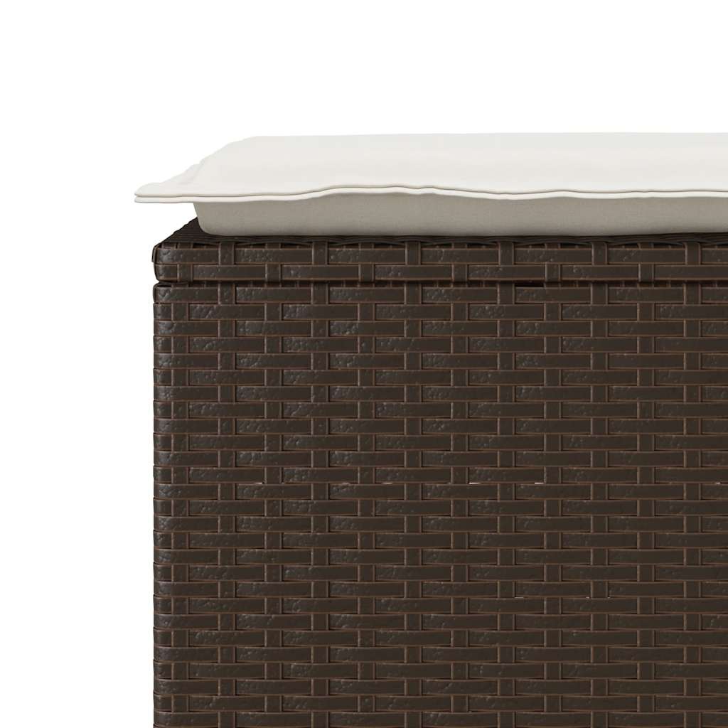 Banco de jardim com almofadão 110x40x44 cm vime PE castanha