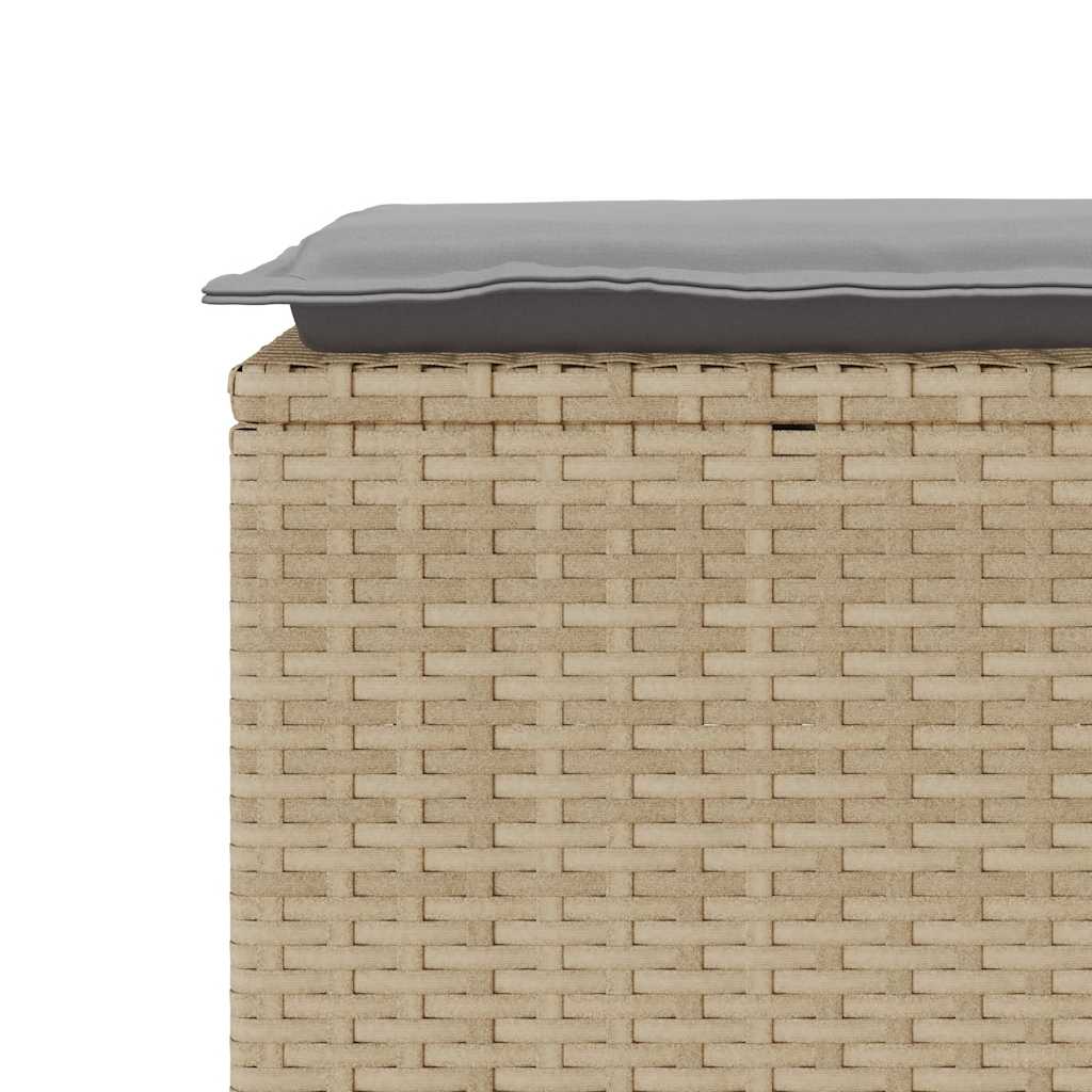 Banco de jardim com almofadão 110x40x44 cm vime PE bege