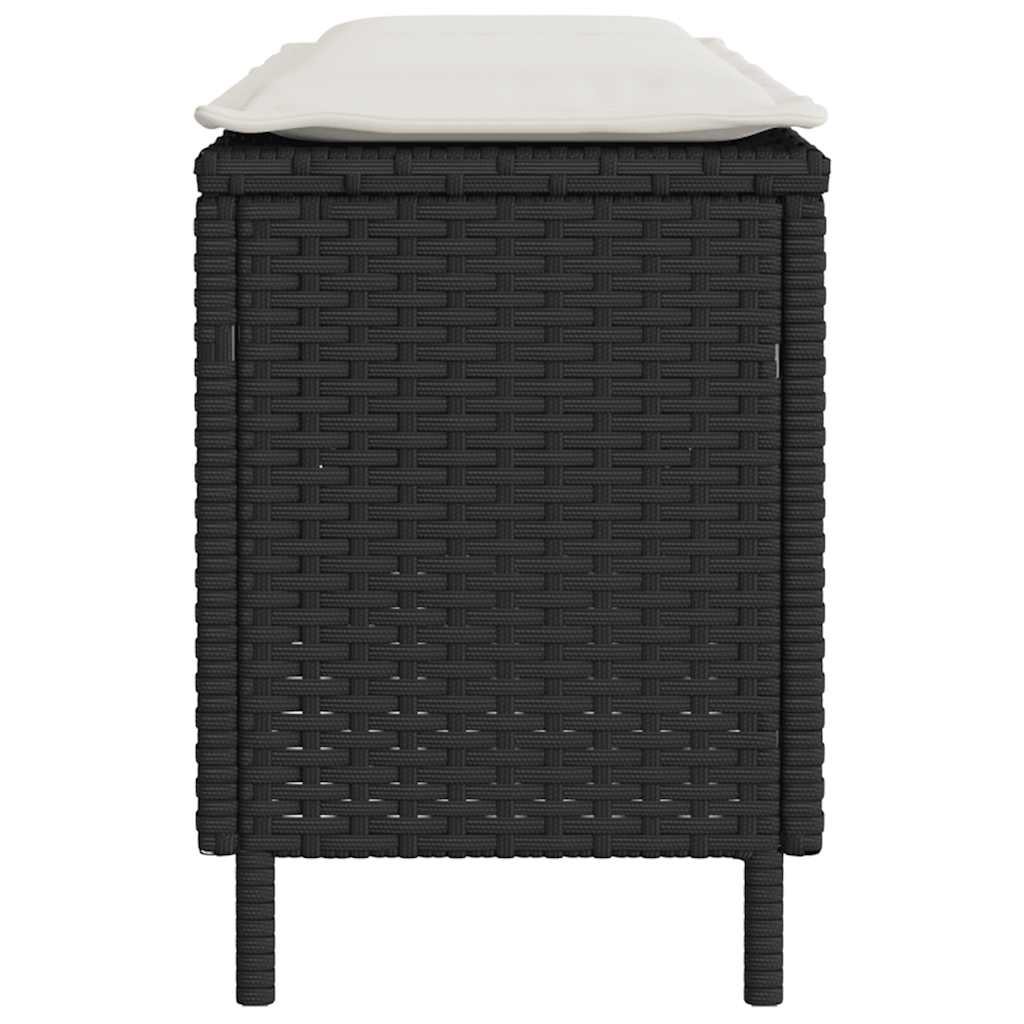 Banco de jardim com almofadão 110x30x40,5 cm vime PE preto