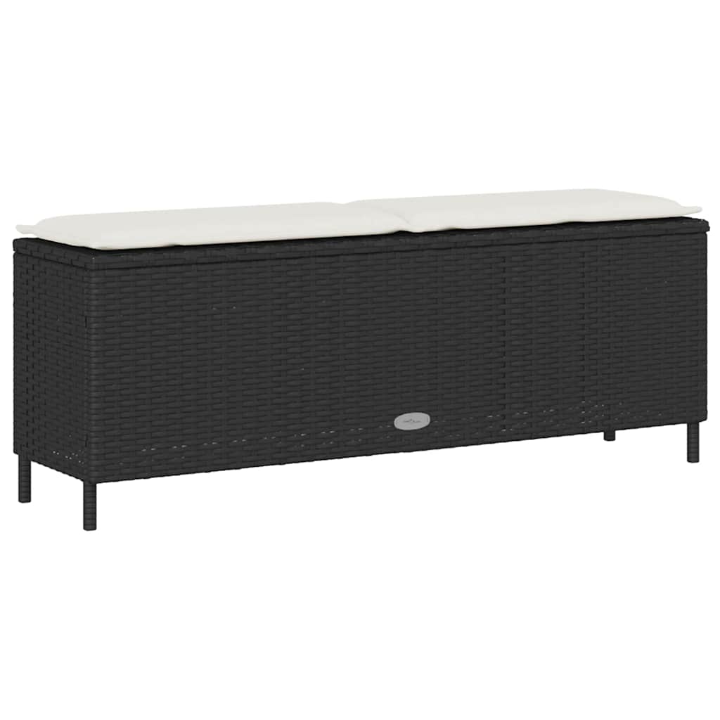 Banco de jardim com almofadão 110x30x40,5 cm vime PE preto