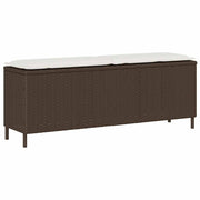 Banco de jardim com almofadão 110x30x40,5 cm vime PE castanho