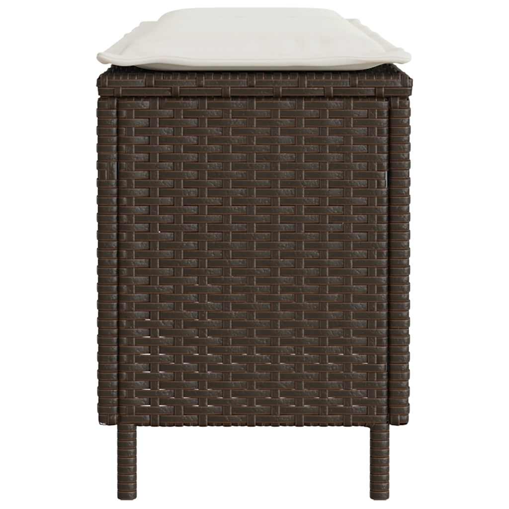 Banco de jardim com almofadão 110x30x40,5 cm vime PE castanho