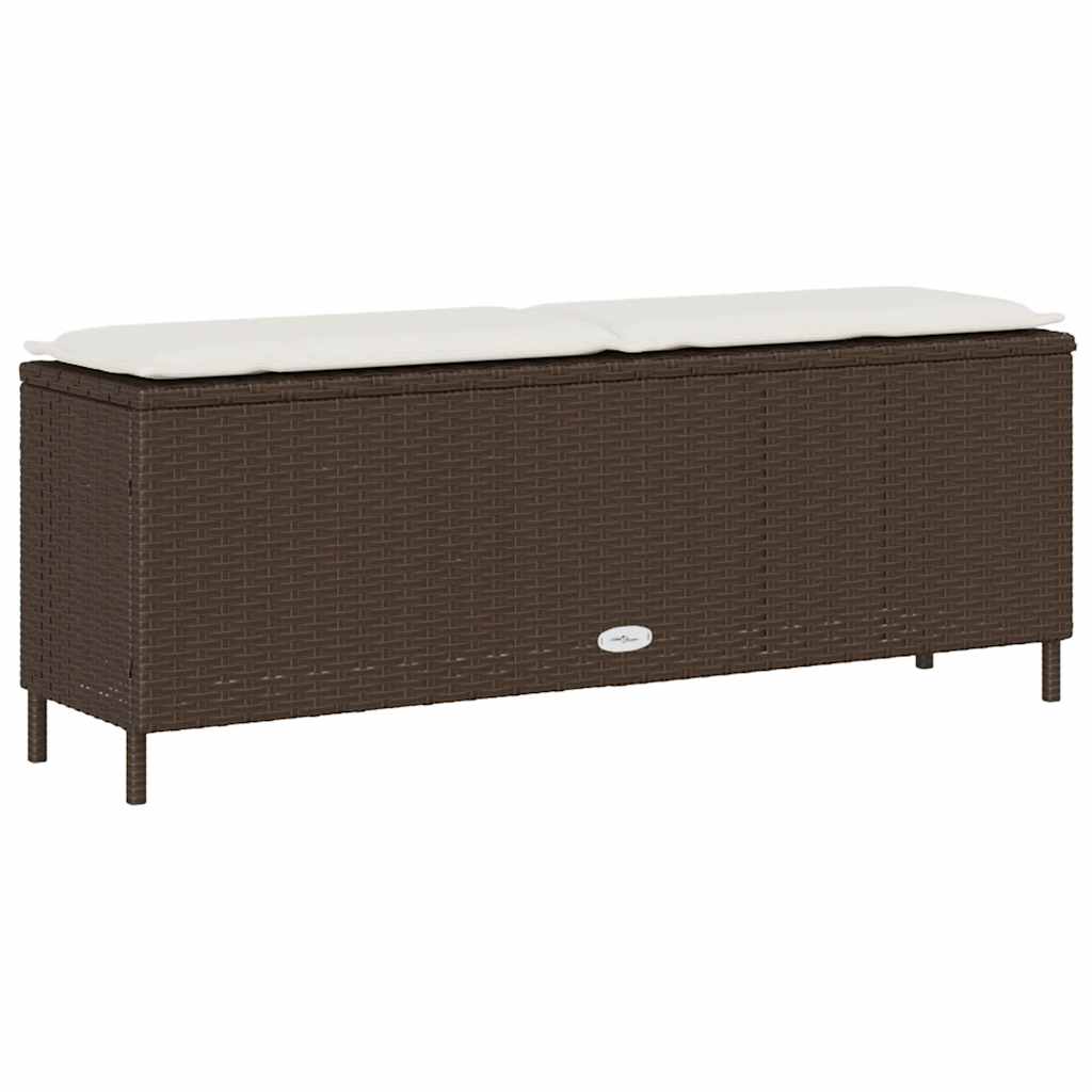 Banco de jardim com almofadão 110x30x40,5 cm vime PE castanho