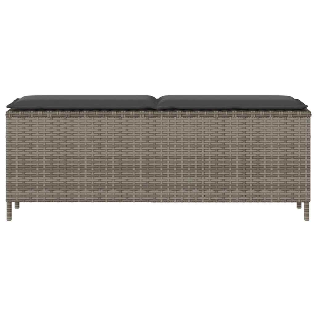 Banco de jardim com almofadão 110x30x40,5 cm vime PE cinzento
