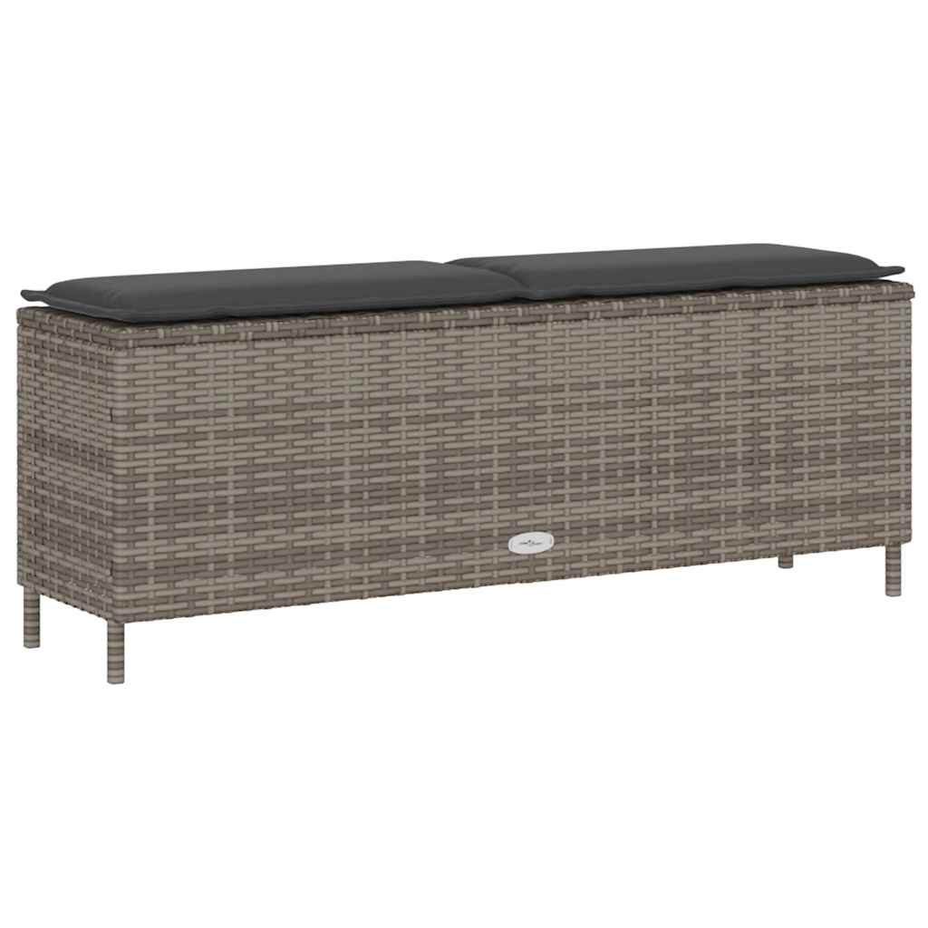 Banco de jardim com almofadão 110x30x40,5 cm vime PE cinzento