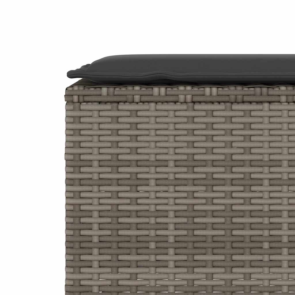 Banco de jardim com almofadão 110x30x40,5 cm vime PE cinzento