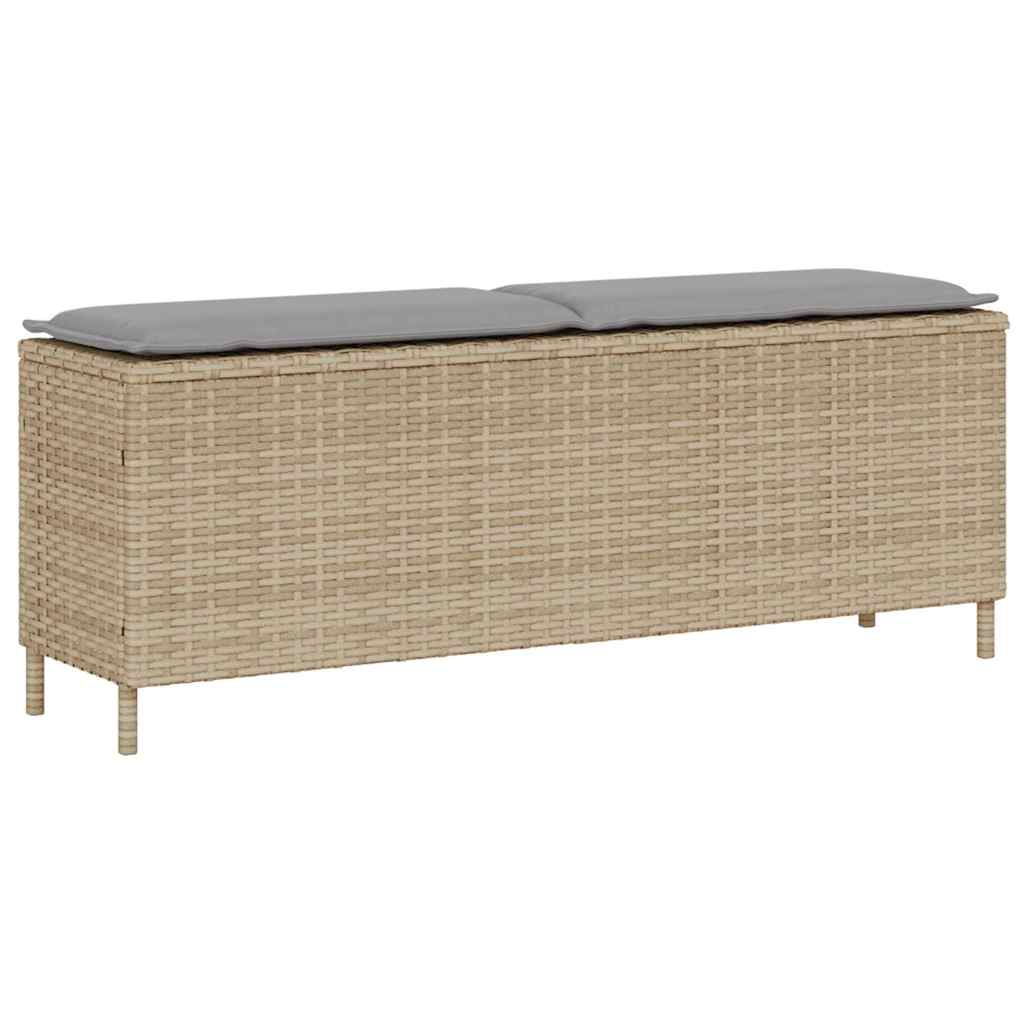 Banco de jardim com almofadão 110x30x40,5 cm vime PE bege
