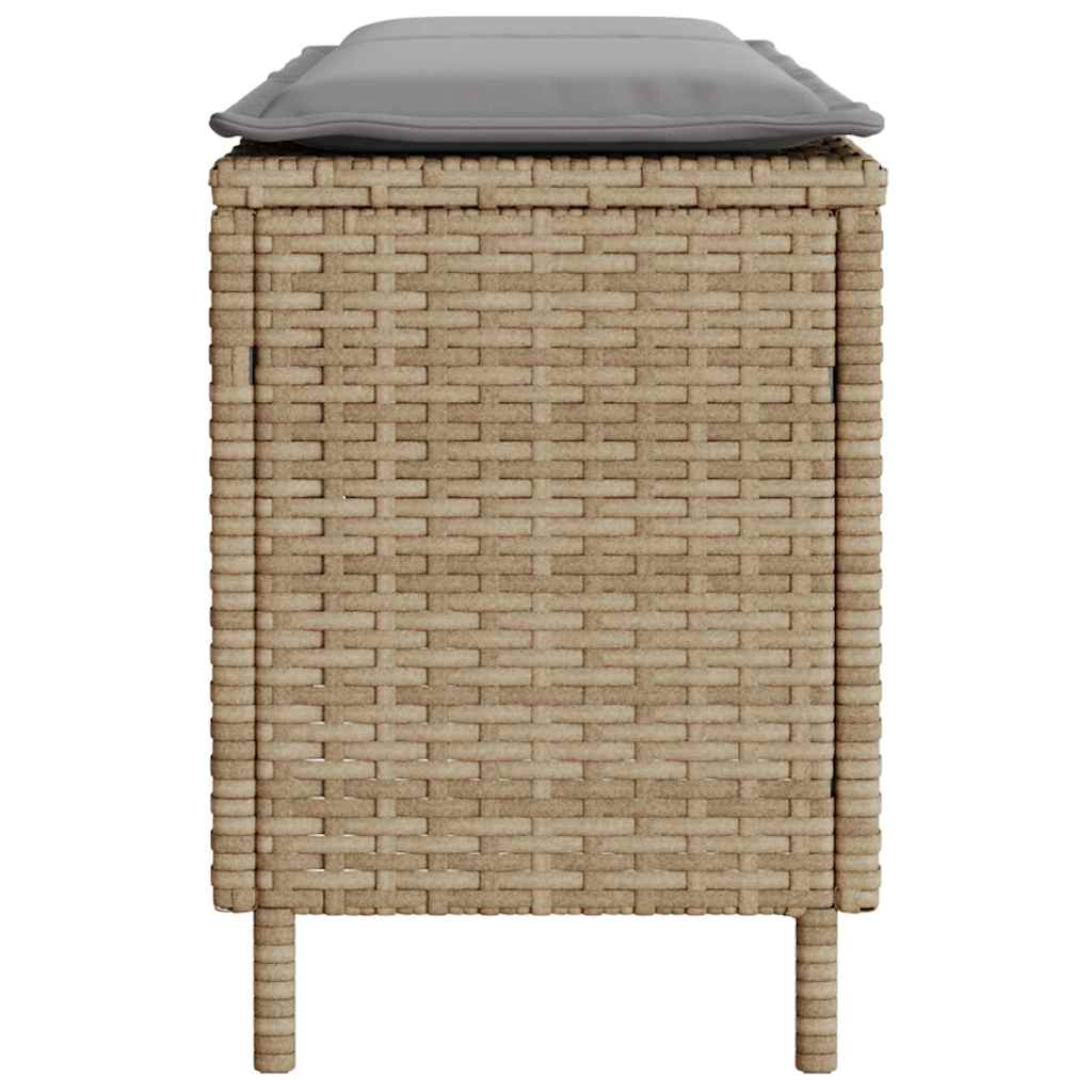 Banco de jardim com almofadão 110x30x40,5 cm vime PE bege