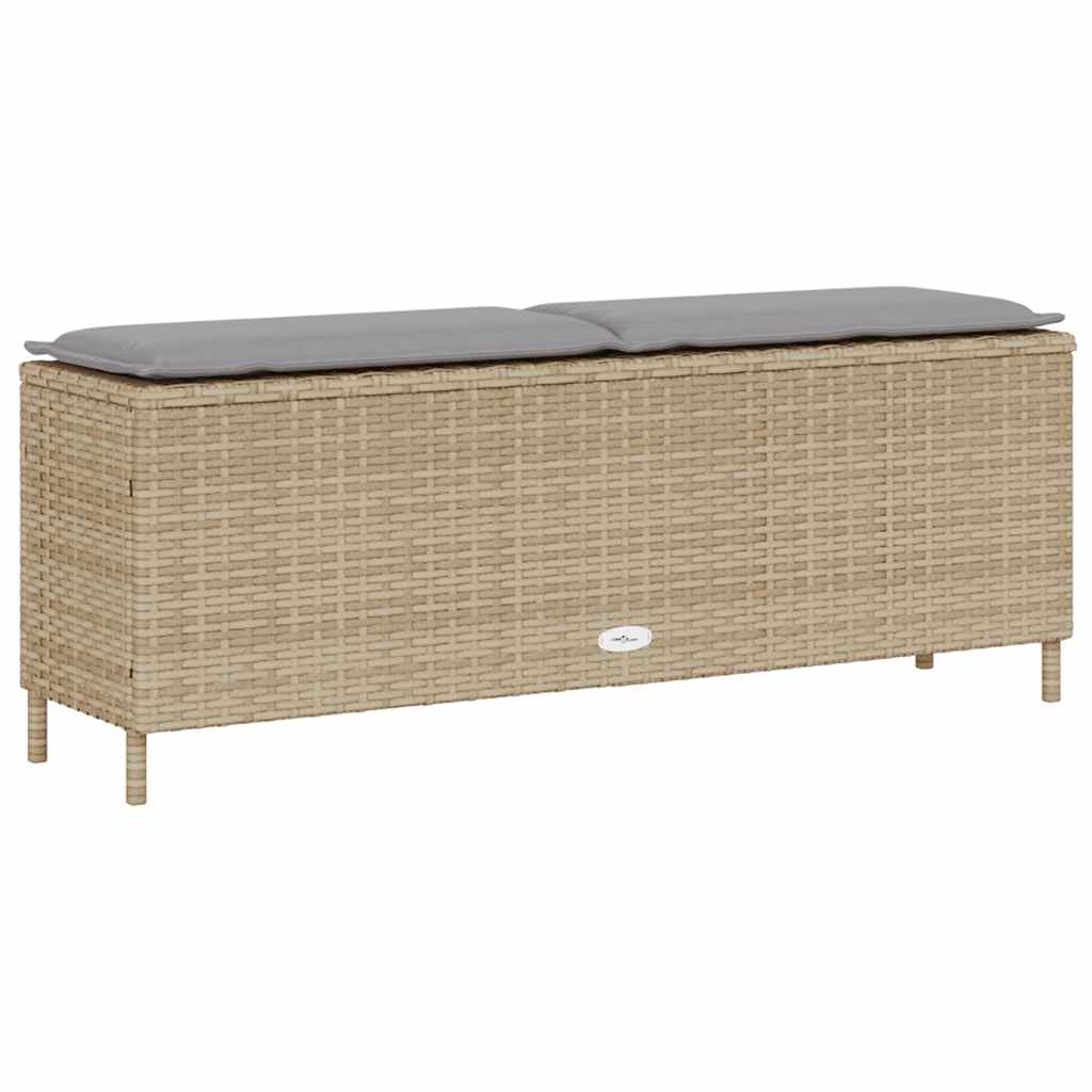 Banco de jardim com almofadão 110x30x40,5 cm vime PE bege