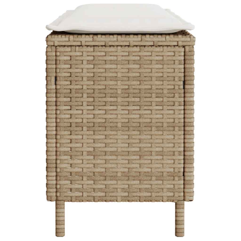 Banco de jardim com almofadão 110x30x40,5 cm vime PE bege