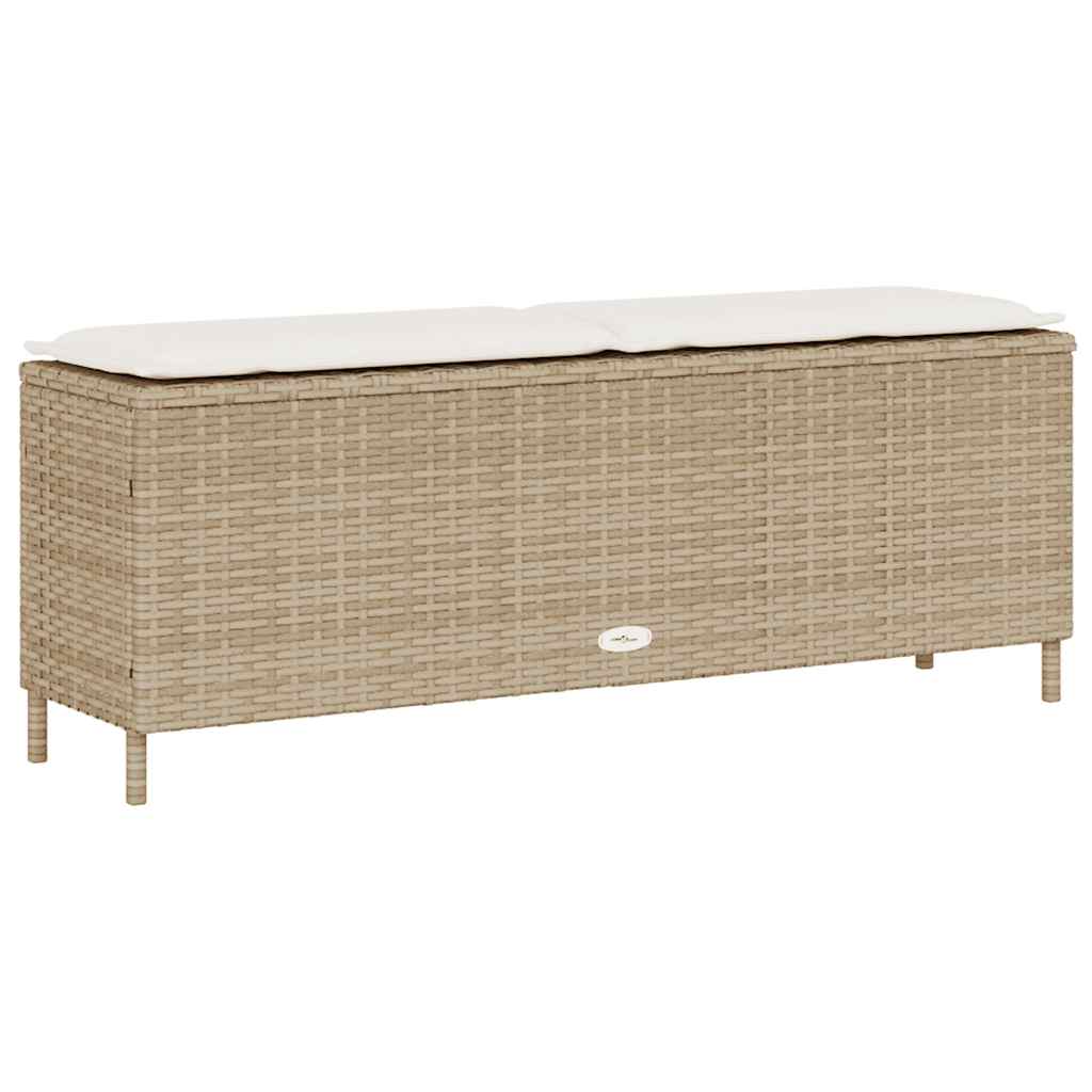 Banco de jardim com almofadão 110x30x40,5 cm vime PE bege