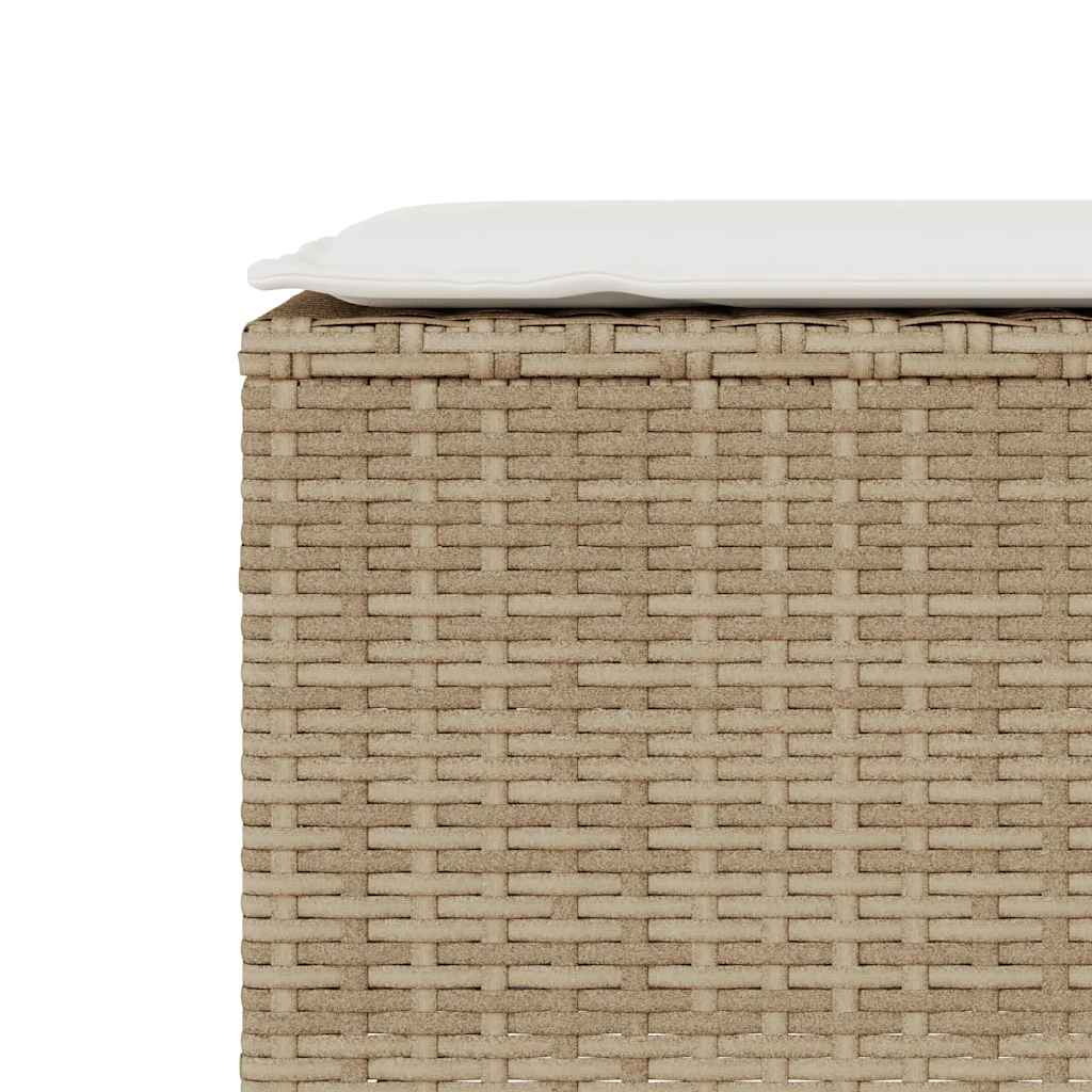 Banco de jardim com almofadão 110x30x40,5 cm vime PE bege