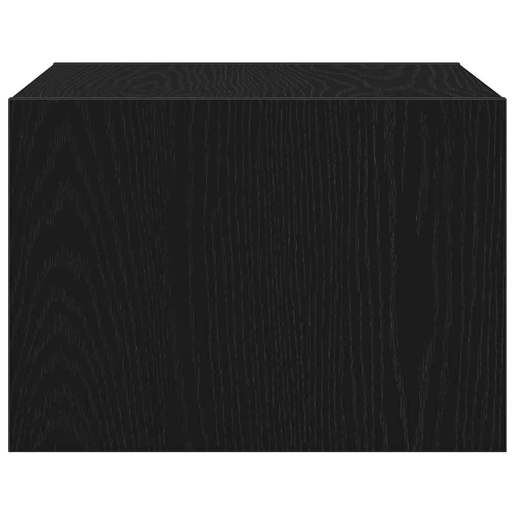 Mesas de cabeceira de parede com luzes LED 2 pcs carvalho preto