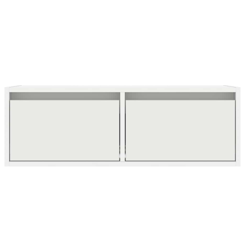 Móvel de TV com luzes LED 75x35,5x25 cm branco