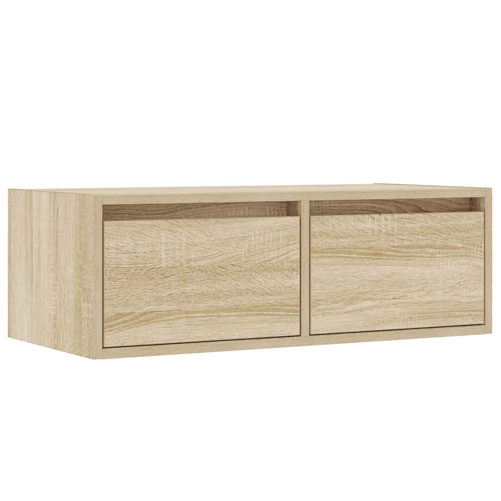 Móvel de TV com luzes LED 75x35,5x25 cm carvalho sonoma