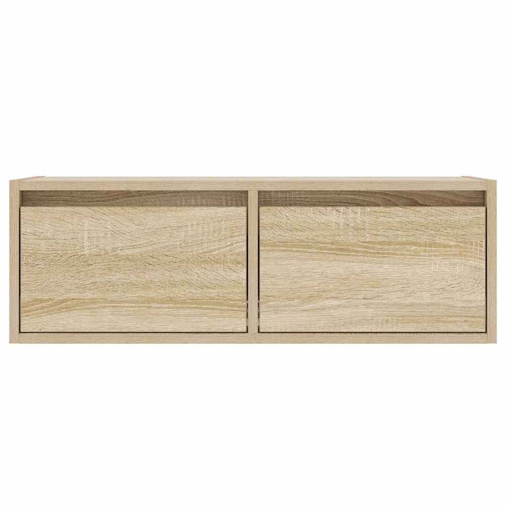 Móvel de TV com luzes LED 75x35,5x25 cm carvalho sonoma